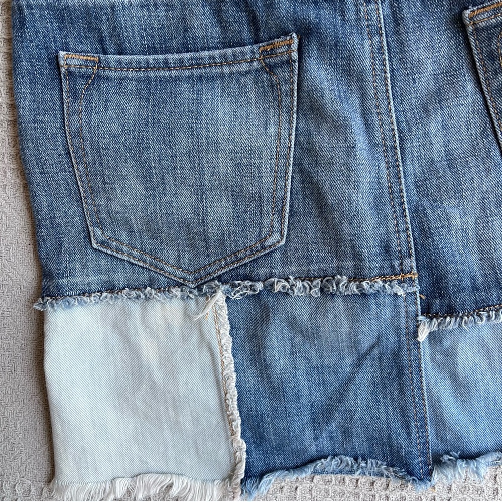 True Religion Blue Patchwork Distressed Frayed Un… - image 6